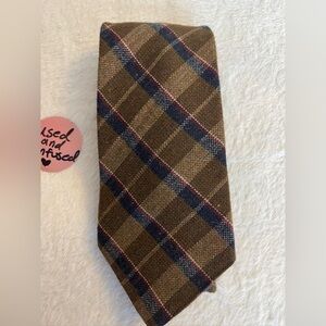 Classic Brown and Blue Checkered Men's Tie